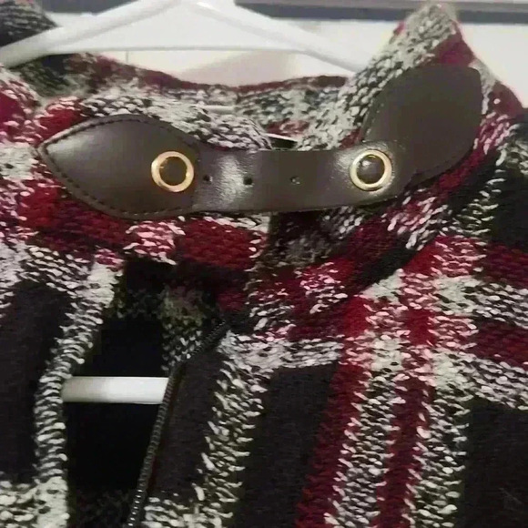 Vintage. John Collection - Red & Brown Plaid Moto Jacket - Picture 2 of 6